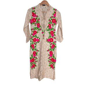 Women's - Agha Noor Floral Embroidered Dress, Size Small